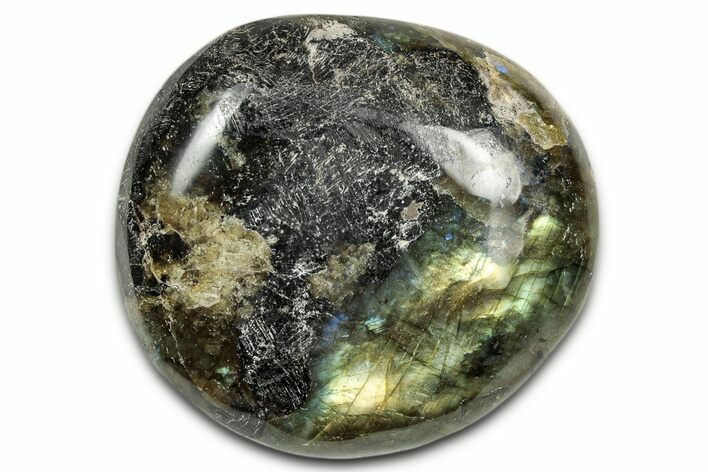 Flashy, Polished Labradorite Palm Stone - Madagascar #334247